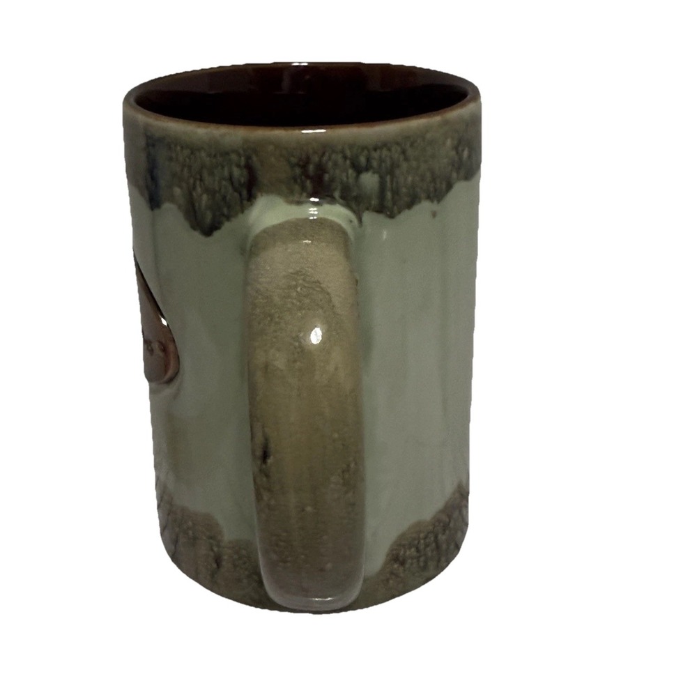 Americaware Mug Ceramic with Copper Plate TEXAS Green w/Brown Drip Glaze - Picture 4 of 9